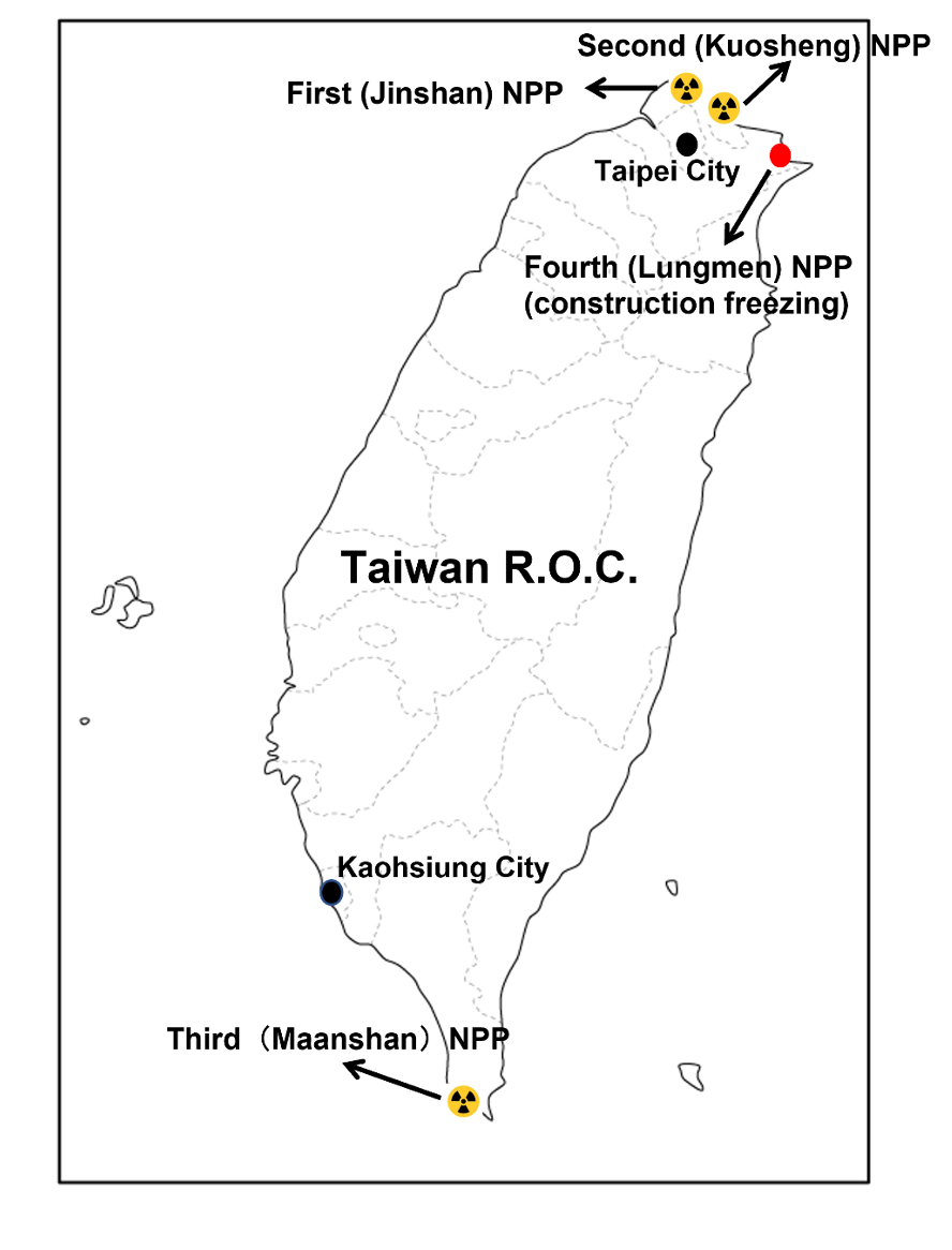 Figure 1.  NPP Map of Taiwan / Source: Illustrated by the author